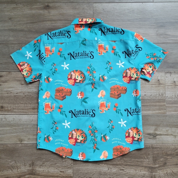 Tropical Bros Natalie's Island Juice Hawaiian Button Up Shirt Mens Medium - Picture 3 of 5